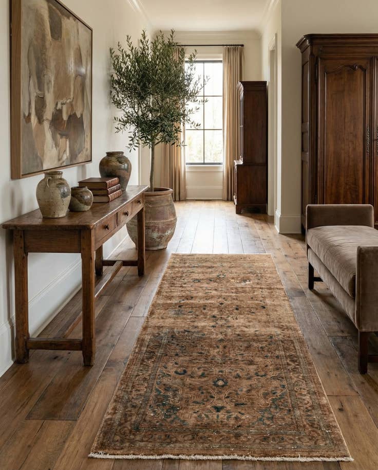 Detail image of 3' 8 x 10' Hand Knotted Ultra Vintage Persian Wool Runner Rug