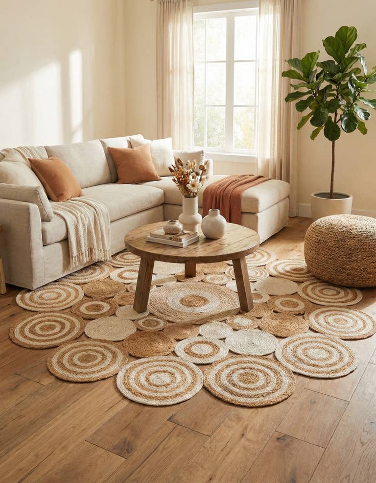 Detail image of 7' 10 x 7' 10  Hand Braided Jute Round Rug