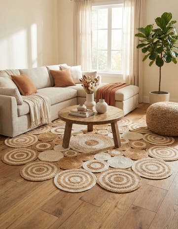 7' 10 x 7' 10 Handmade Braided Jute Round Rug