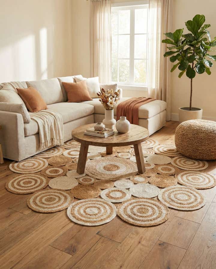 7' 10 x 7' 10 Handmade Braided Jute Round Rug