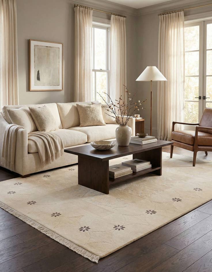 Detail image of 5' 8 x 8' 2  Hand Knotted Darya Wool Rug