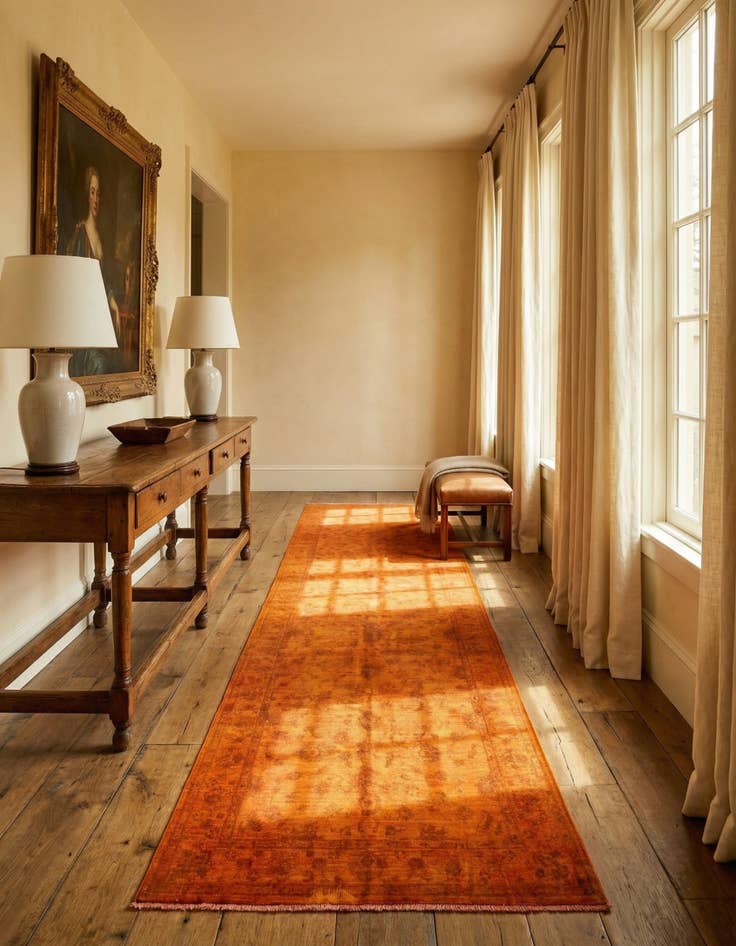 Detail image of 5' 2 x 7' 10  Hand Knotted Over-Dyed Ziegler Runner Rug