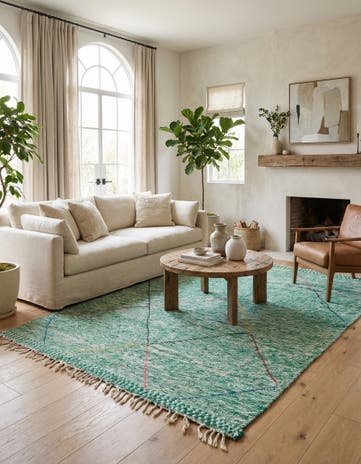 6' 5 x 9' 6 Hand Knotted Moroccan Wool Rug