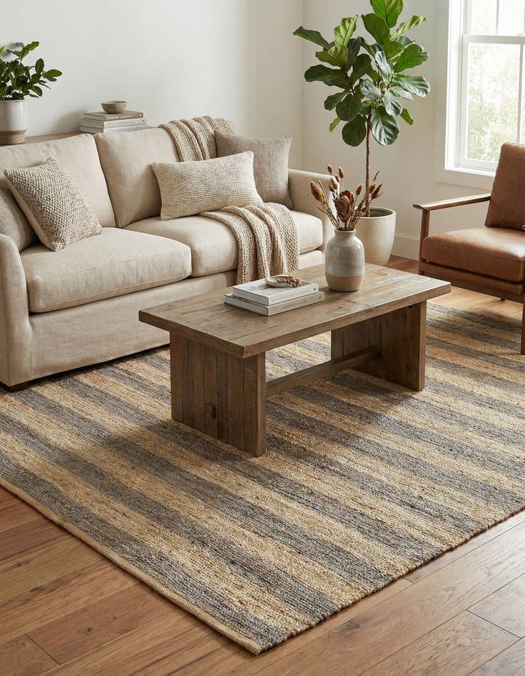 Detail image of 7' 10 x 7' 10  Hand Braided Jute Square Rug