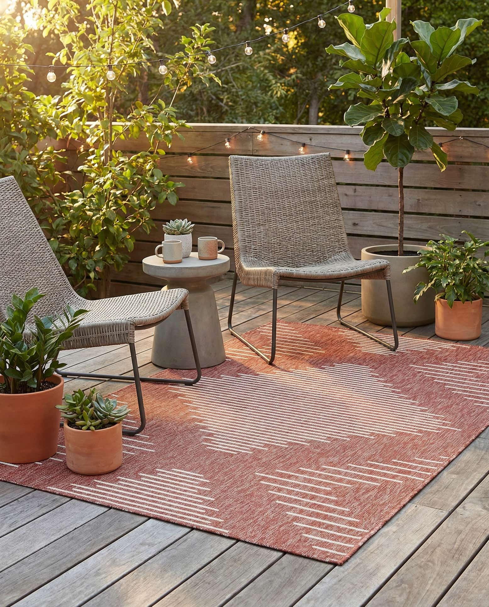 5' 3 x 8' Easy-Clean Modern Indoor / Outdoor Rug