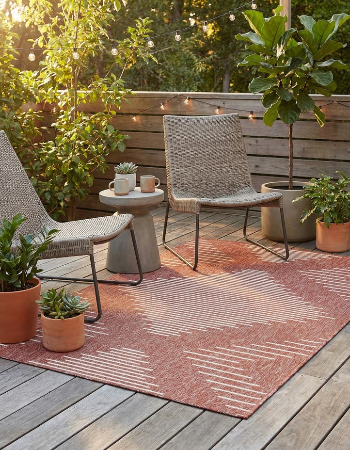 5' 3 x 8' Easy-Clean Modern Indoor / Outdoor...