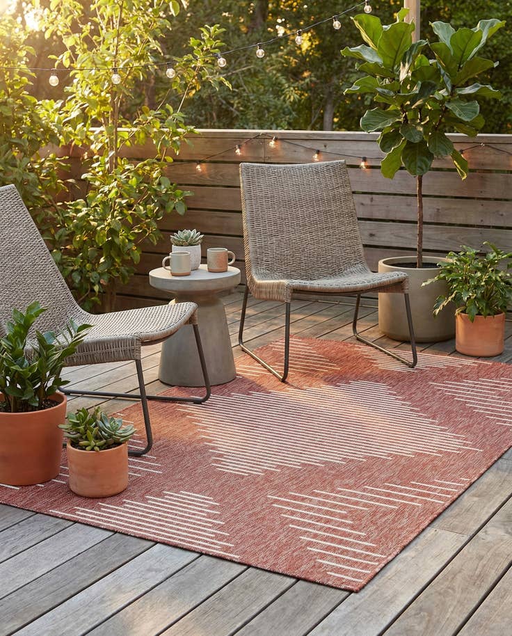 Detail image of 5' 3 x 8' Easy-Clean Modern Indoor / Outdoor Rug