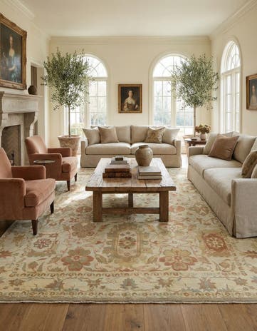 11' 7 x 15' 10 Hand Knotted Oushak Wool Rug