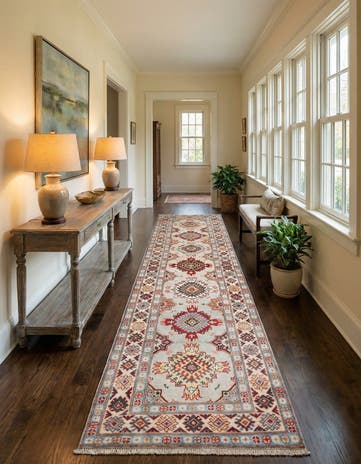 2' 8 x 9' 9 Hand Knotted Kazak Runner Rug