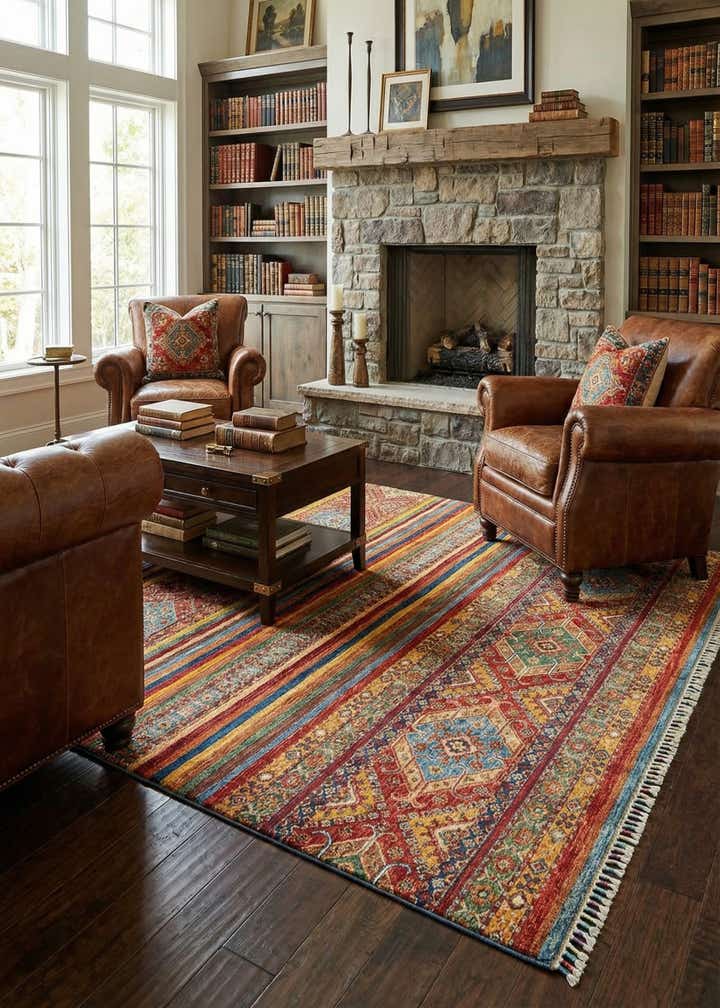 6' 10 x 9' 8 Torkman Wool Rug