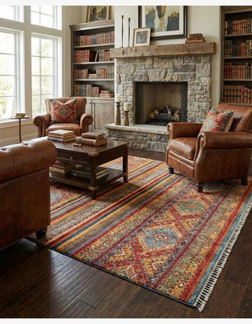 6' 10 x 9' 8 Torkman Wool Rug