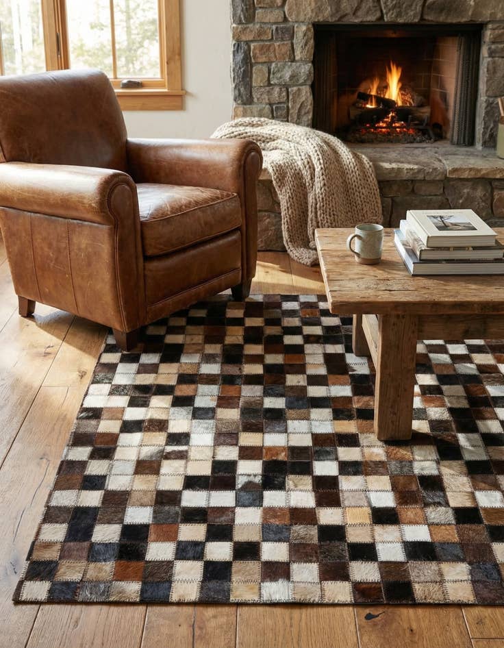 Detail image of  2' x 3' Cowhide Leather Rug