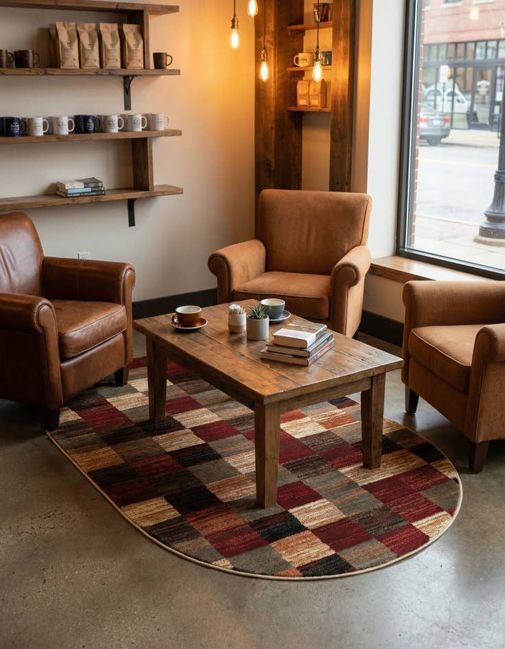 Detail image of 3' 1 x 5' 3 Coffee Shop Oval Rug