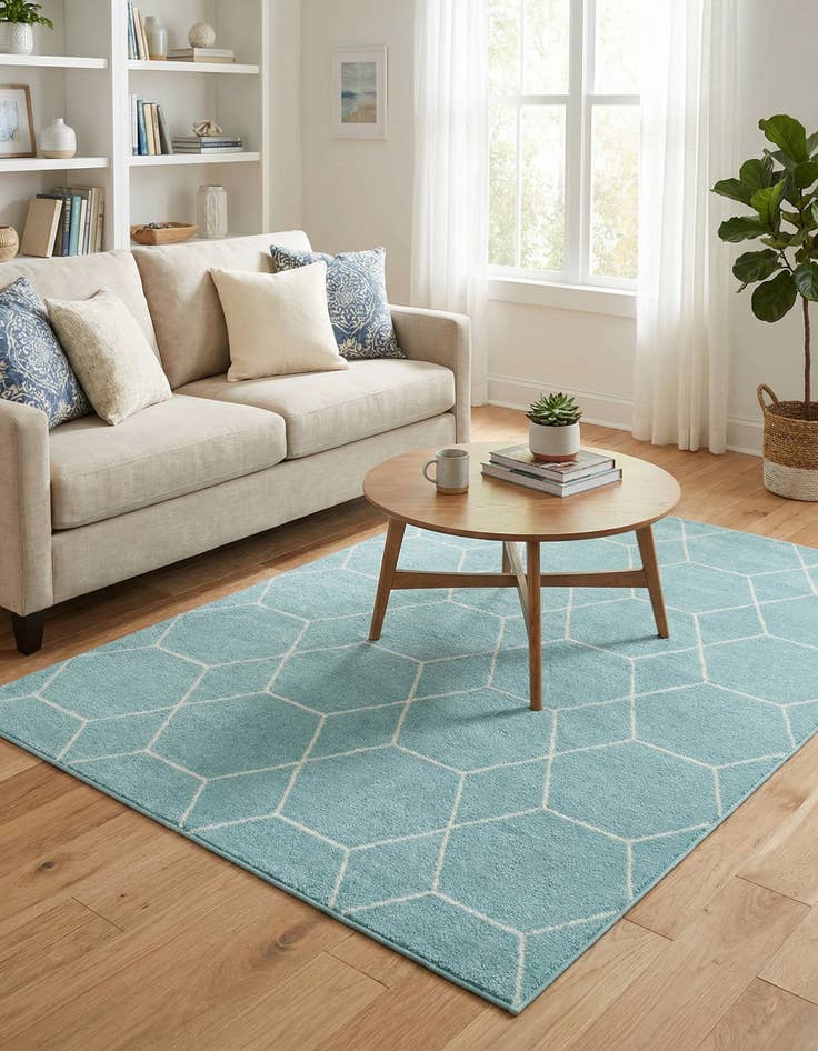 Detail image of  4' x 6' Lattice Frieze Rug