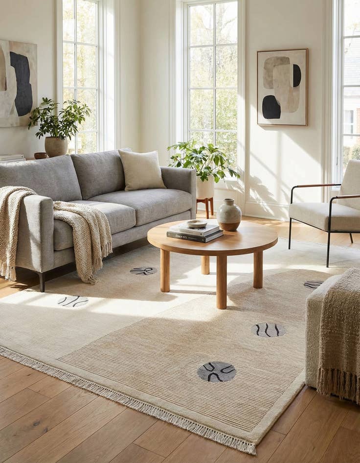 Detail image of  5' 6 x 7' 10  Hand Knotted Darya Wool Rug