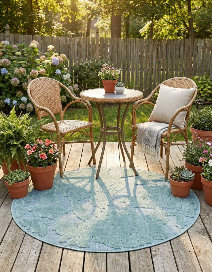 Detail image of 3' 3 x 3' 3  Washable Aruba Indoor / Outdoor Round Rug