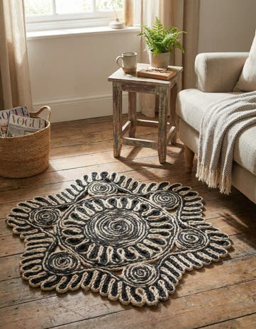 2' x 2' Handmade Braided Jute Round Rug