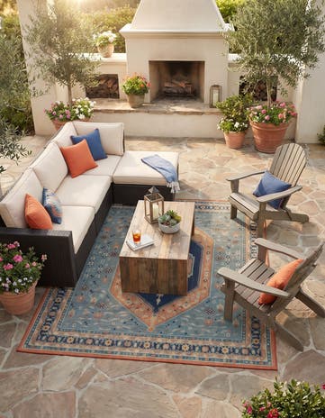 10' x 10' Easy-Clean Baja Indoor / Outdoor Square Rug