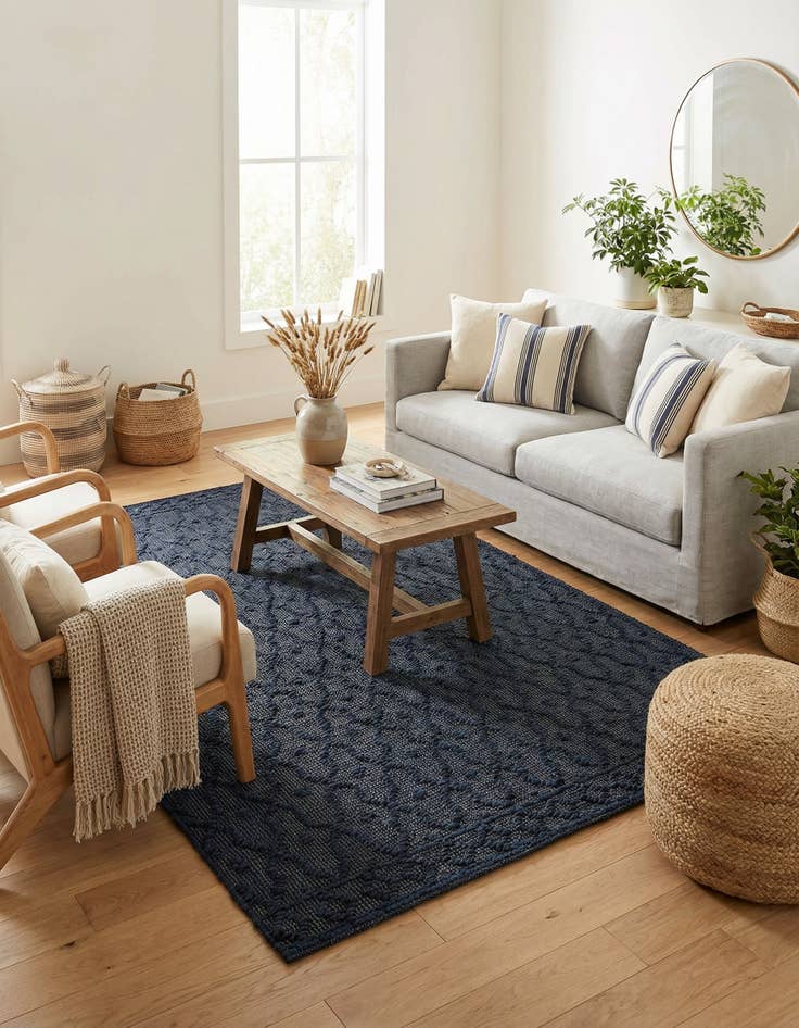 Detail image of  5' 3 x 8'  Hand Woven Larsa Jute Rug