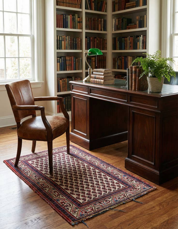 Detail image of 2' 7 x 4' 3  Hand Knotted Mir Wool Rug