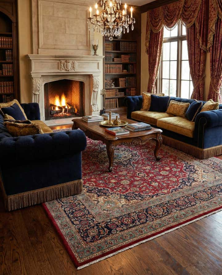 10' 1 x 12' 6 Hand Knotted Mashad Persian Wool Rug