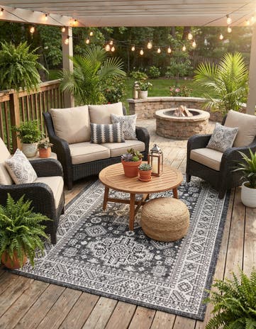 4' x 6' Easy-Clean Aztec Indoor / Outdoor Rug