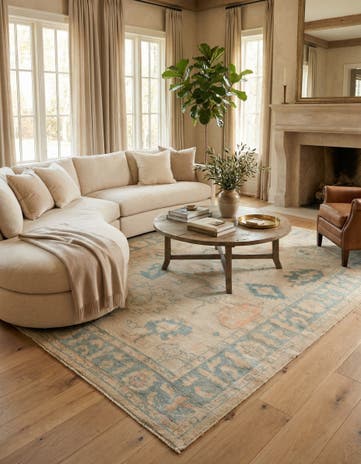 9' 6 x 11' 9 Hand Knotted Oushak Wool Rug