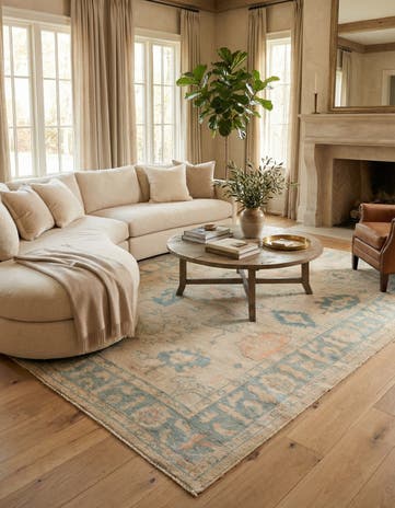 9' 6 x 11' 9 Hand Knotted Oushak Wool Rug