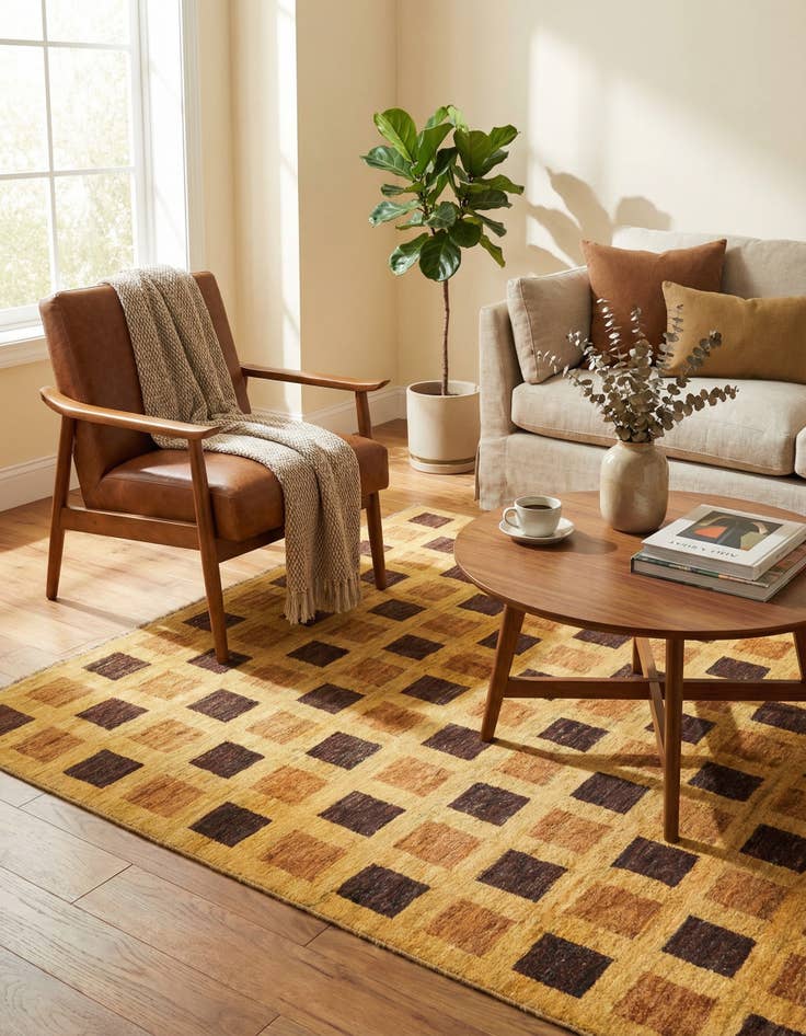 Detail image of 5' x 6' 5  Hand Knotted Modern Ziegler Rug