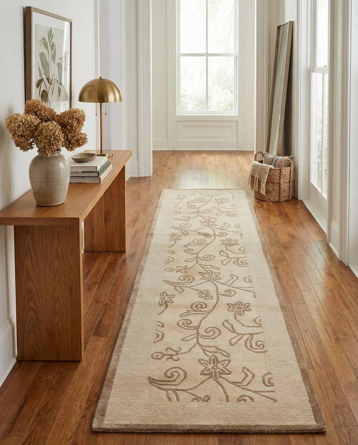 Detail image of 2' 8 x 9' 9 Hand Knotted Darya Wool Runner Rug