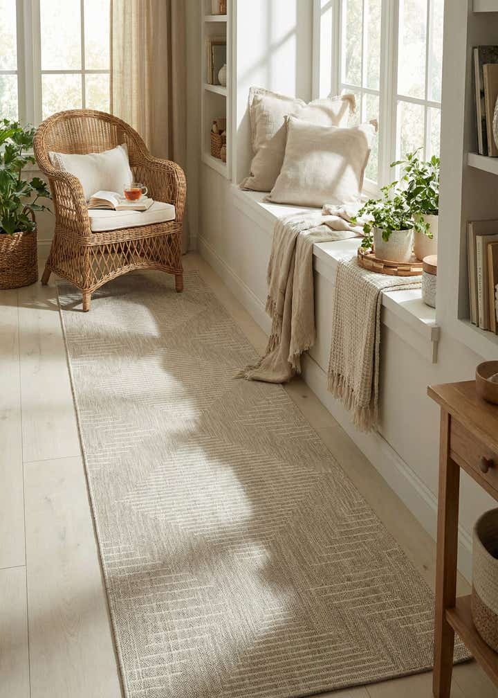 3' 3 x 14' Easy-Clean Modern Indoor / Outdoor Runner Rug