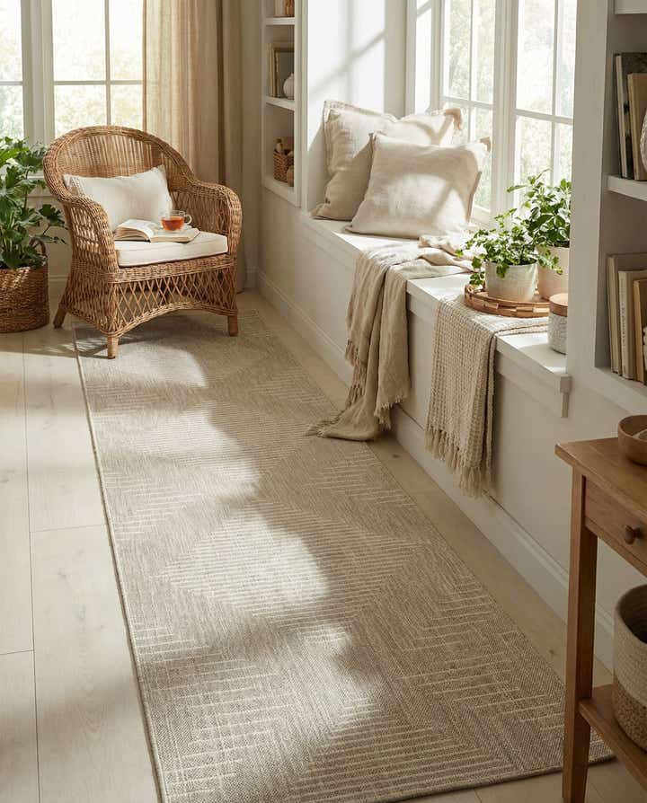 3' 3 x 14' Easy-Clean Modern Indoor / Outdoor Runner Rug