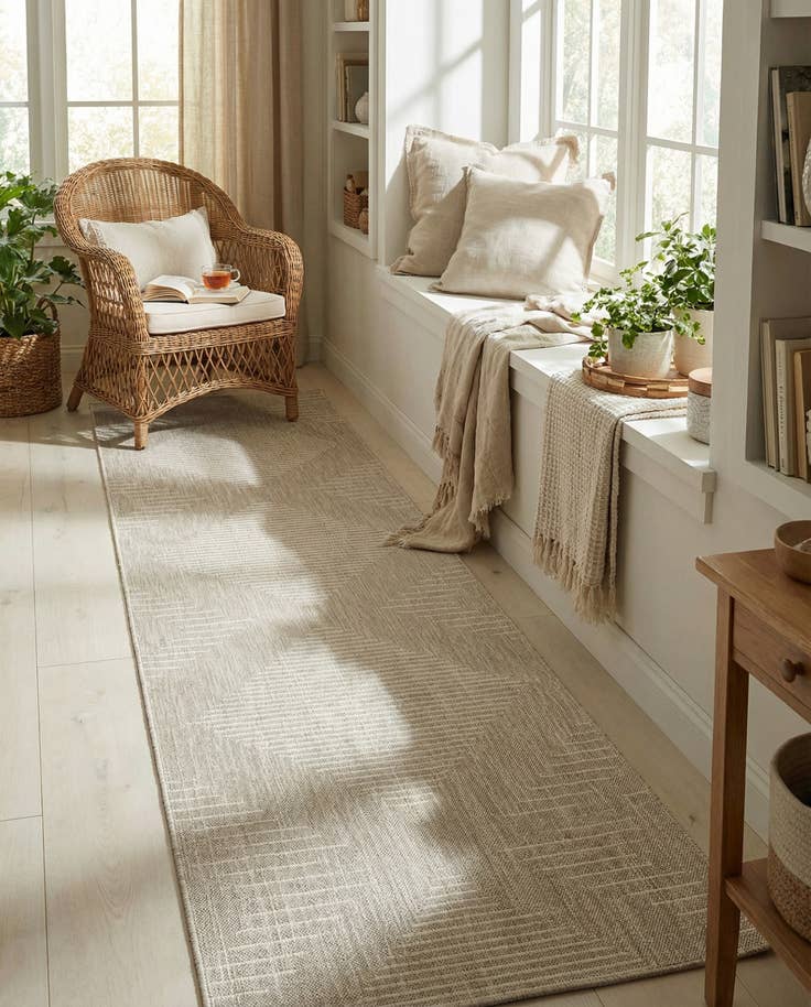Detail image of 3' 3 x 14' Easy-Clean Modern Indoor / Outdoor Runner Rug