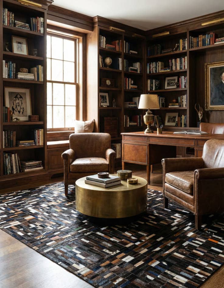 Detail image of  5' 1 x 8' 1 Cowhide - Patchwork Rug