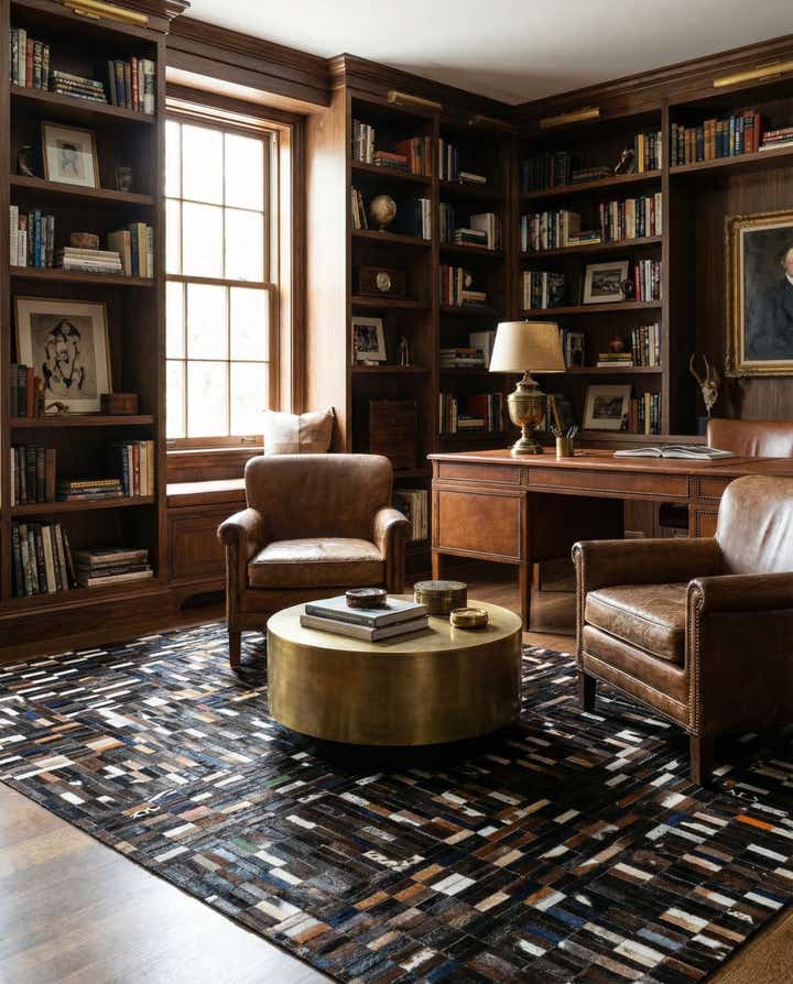 5' 1 x 8' 1 Cowhide - Patchwork Rug