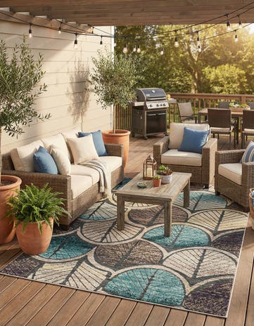 5' 3 x 8' Easy-Clean Casablanca Indoor / Outdoor Rug