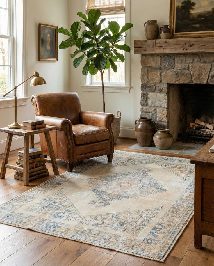 Detail image of 4' x 6' 3 Hand Knotted Ultra Vintage Persian Wool Rug