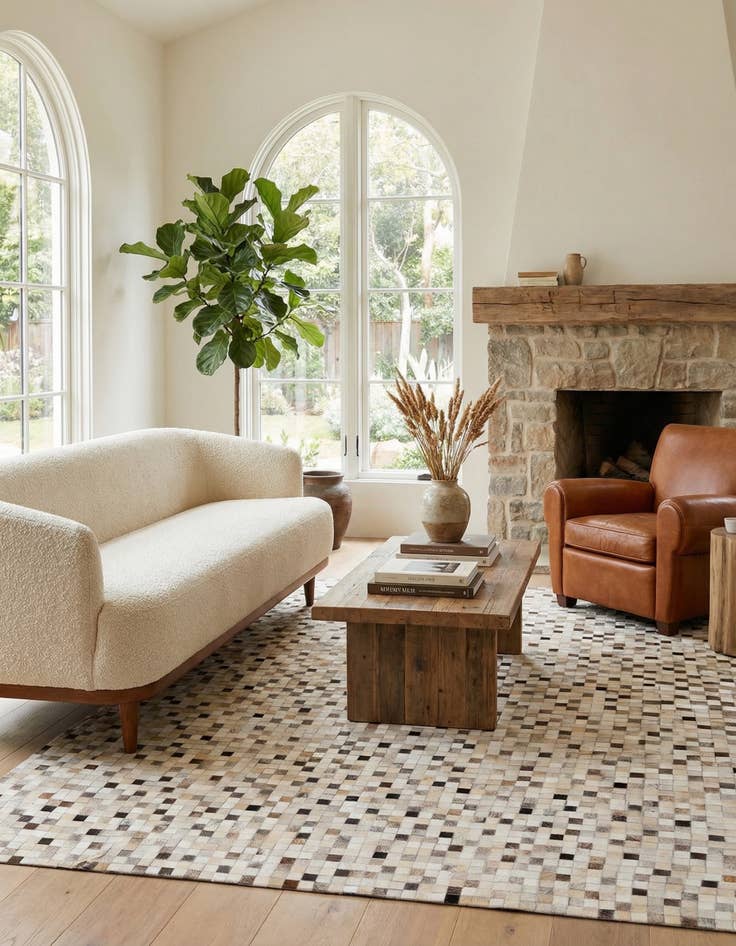 Detail image of 8' 1 x 10' Cowhide Stocks Rug