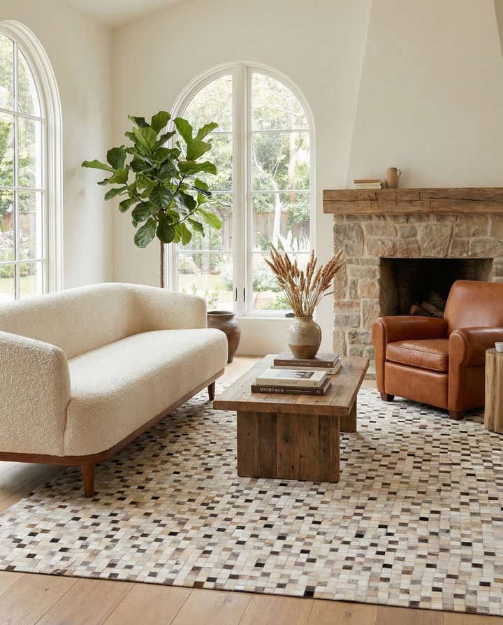 8' 1 x 10' Cowhide Stocks Rug