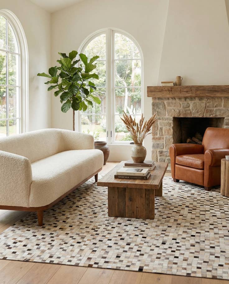 Detail image of 8' 1 x 10' Cowhide Stocks Rug