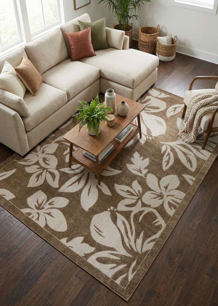 9' x 12' Easy-Clean Botanical Indoor / Outdoor Rug
