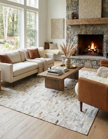 4' 11 x 8' Cowhide Stocks Rug