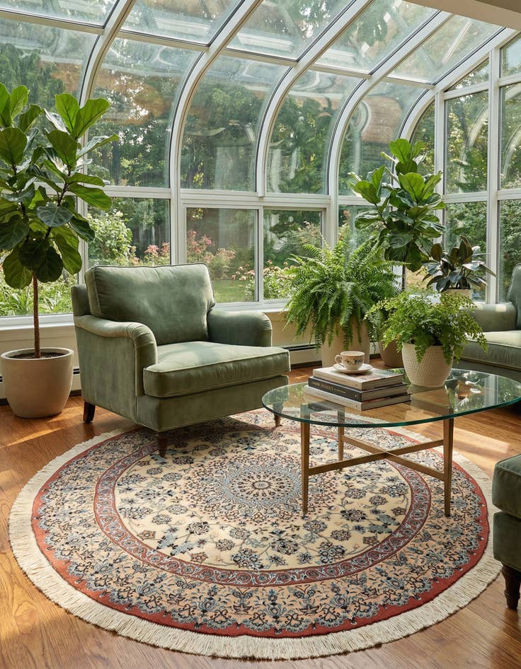 Detail image of 5' 3 x 5' 3 Nain Round Rug