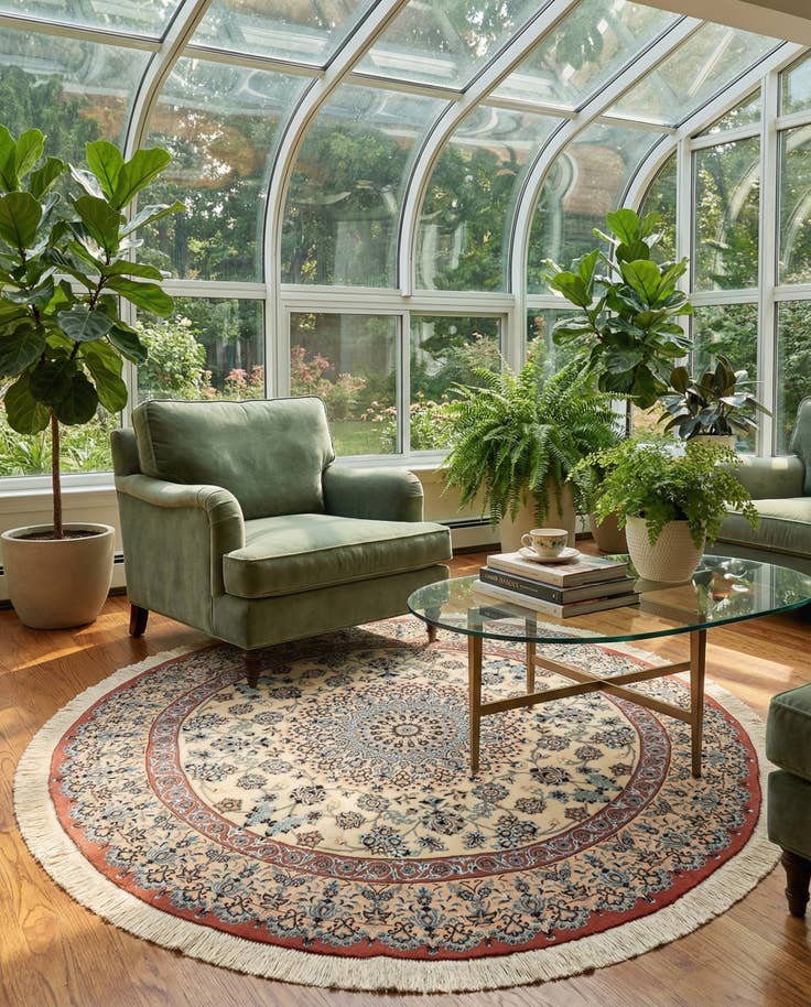 Detail image of 5' 3 x 5' 3 Nain Round Rug