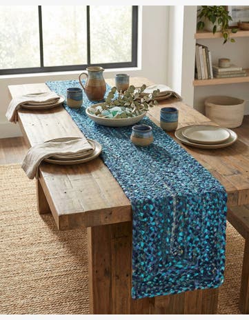1' 2 x 6' 1 Handmade Braided Chindi Table Runner Rug