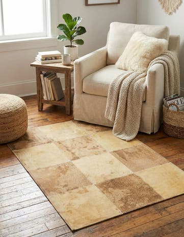 2' 1 x 3' 1 Cowhide Leather Rug