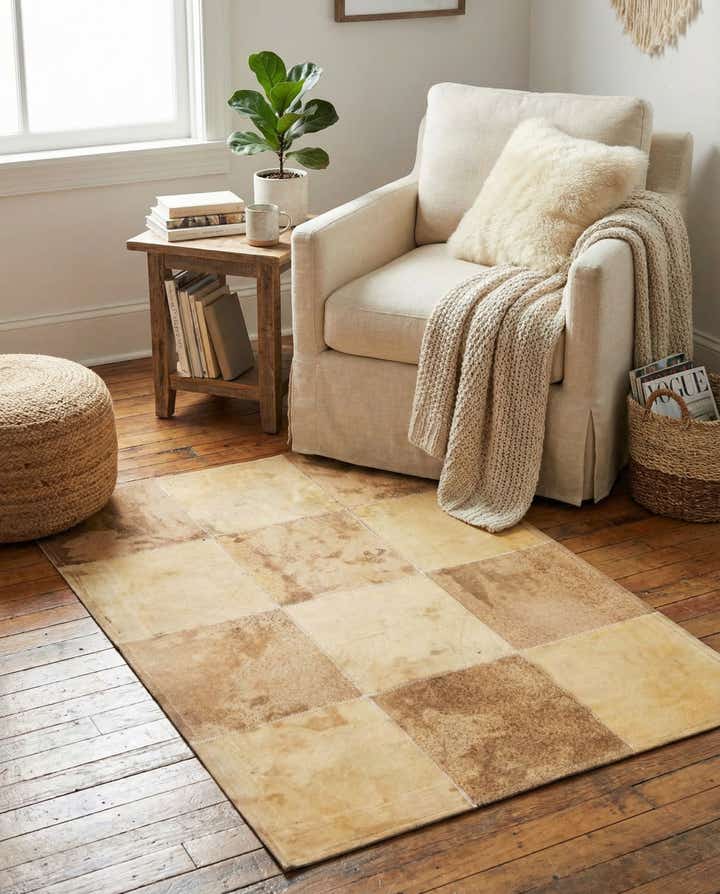 2' 1 x 3' 1 Cowhide Leather Rug