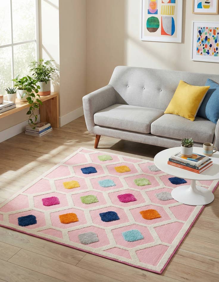 Detail image of  5' 3 x 5' 3  Washable Aruba Indoor / Outdoor Square Rug