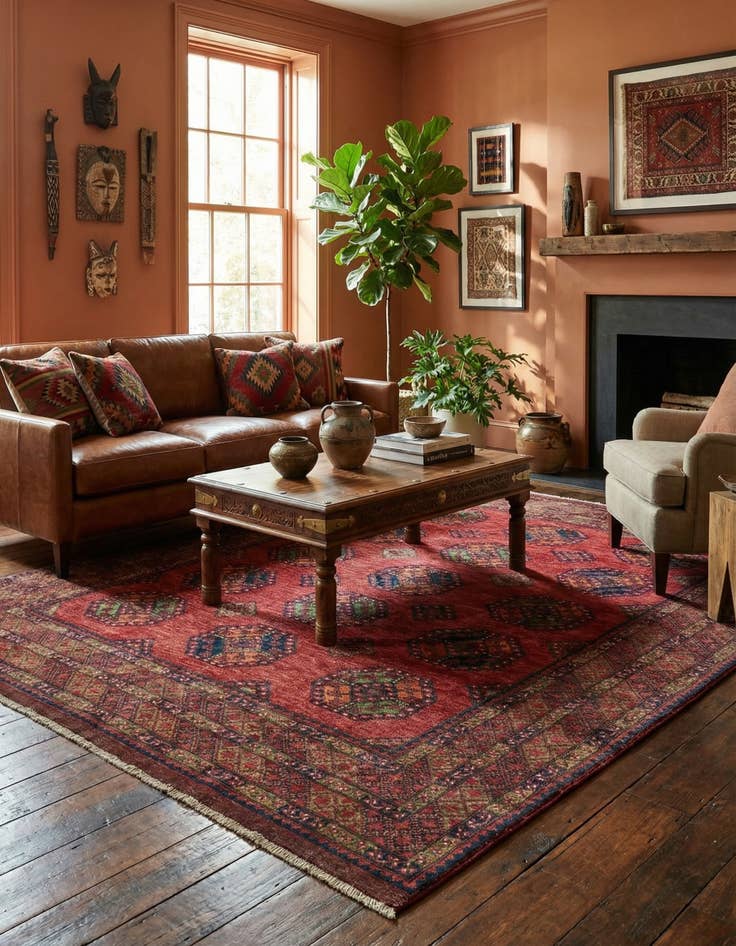 Detail image of 8' 5 x 10' Ersari Afghan Wool Rug