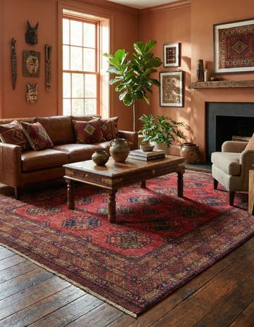 8' 5 x 10' Ersari Afghan Wool Rug